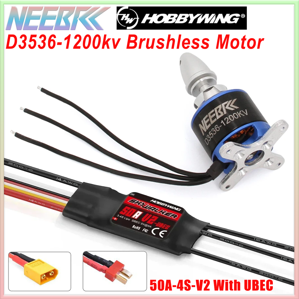 Drone Battery 4S - 3536 1200KV Brushless Motor 2-4S w