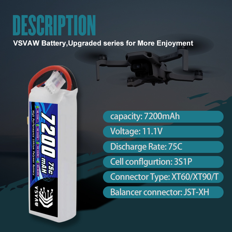 VSVAW 3S Lipo Battery 11.1V 72 – Drone Battery Lipo recenzja i cena