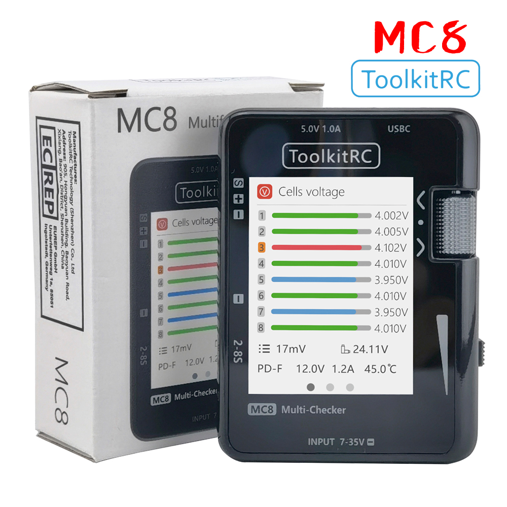 ToolkitRC MC8 SC100 Mini Size  – Drone Battery Voltage Checker recenzja i cena