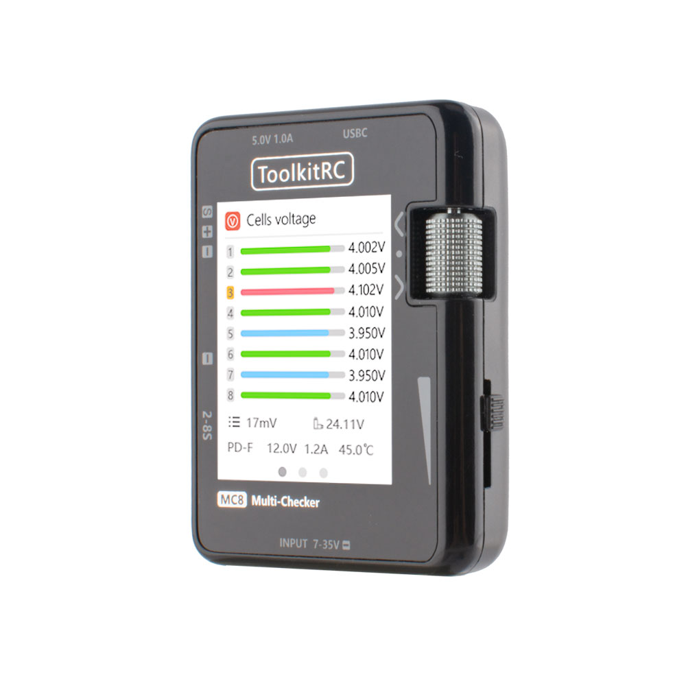ToolkitRC MC8 SC100 Mini Size  – Drone Battery Voltage Checker recenzja i cena