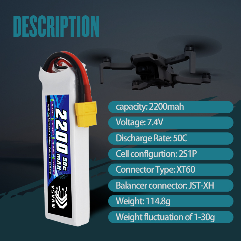 VSVAW 7.4V 2200mah 2S Drone Li – Drone Battery Lipo recenzja i cena