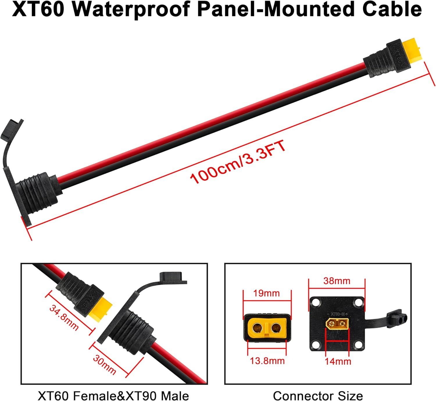 JMUYTOP 3FT 12AWG XT60 Panel M – Drone Battery Connector recenzja i cena