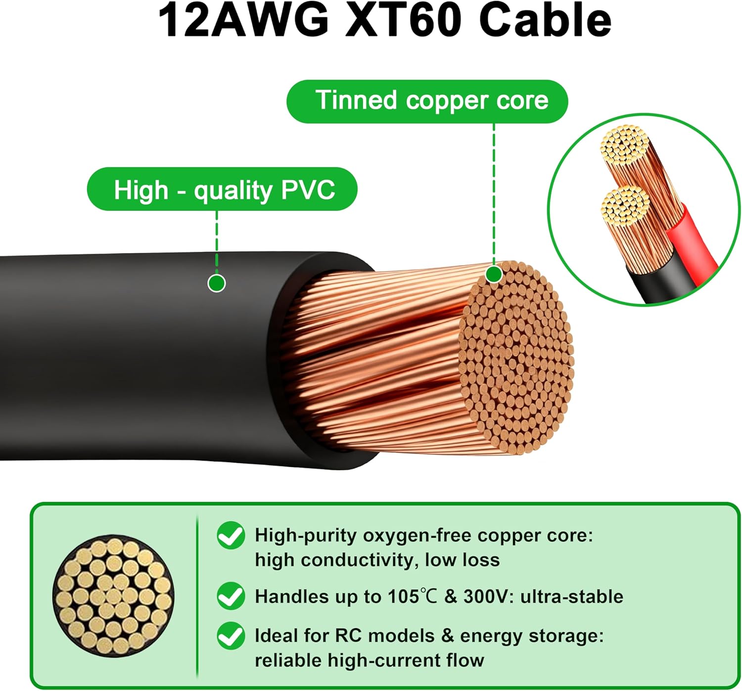 JMUYTOP 3FT 12AWG XT60 Panel M – Drone Battery Connector recenzja i cena