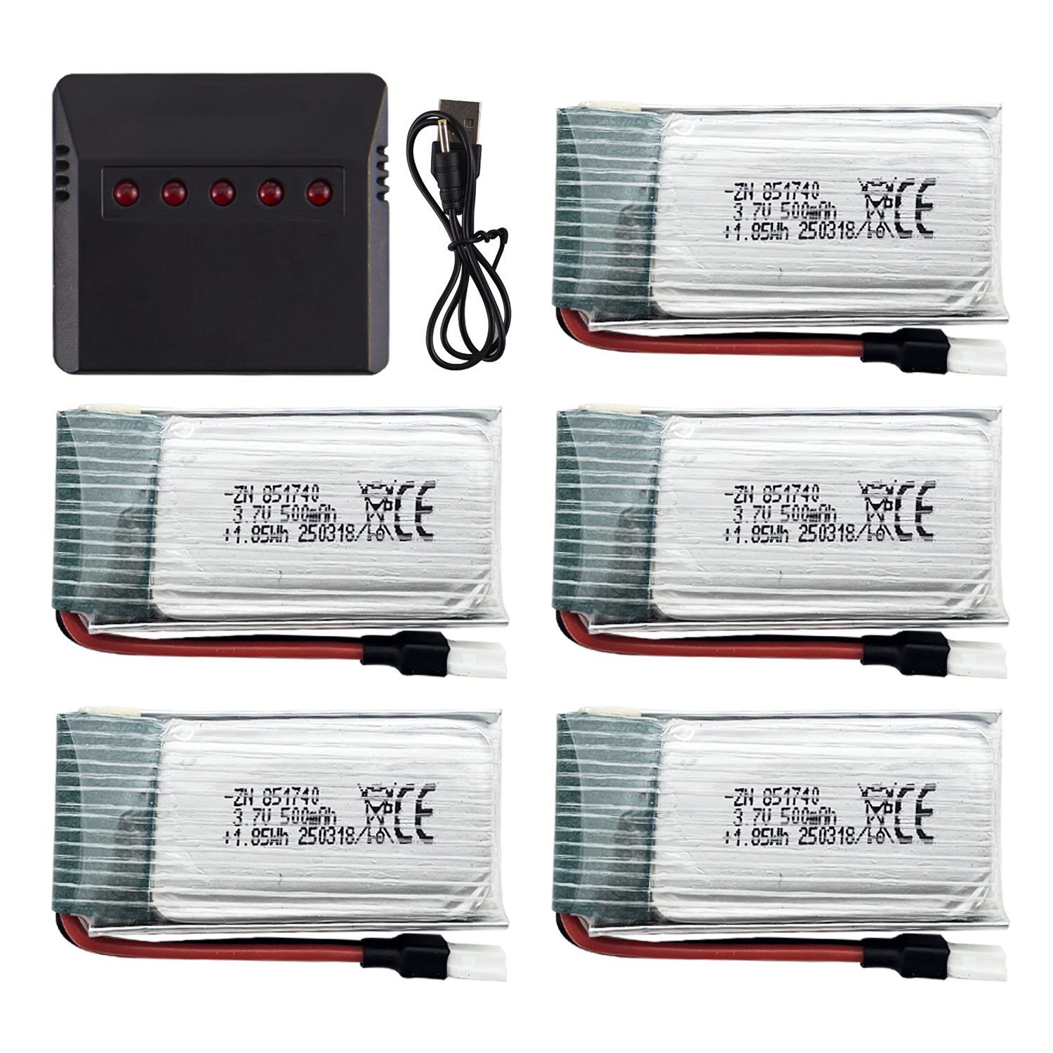 5Pcs 3.7V 500mAh LiPo Batterie – Drone Battery Bag recenzja i cena