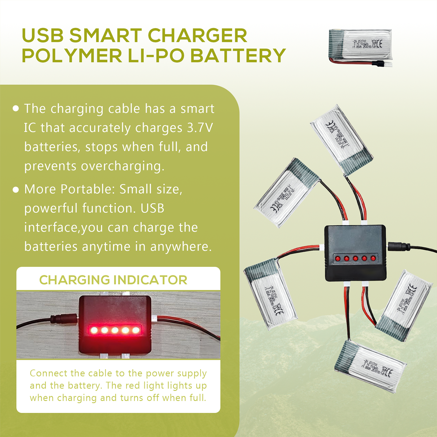 5Pcs 3.7V 500mAh LiPo Batterie – Drone Battery Bag recenzja i cena