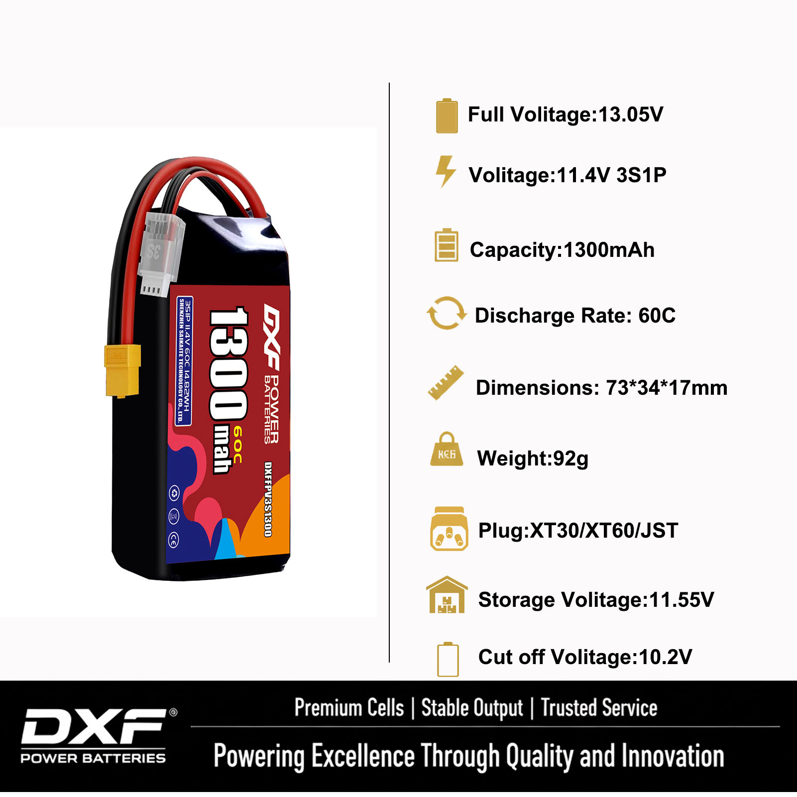 DXF Lipo 3S Battery 11.4V 1700 – Drone Battery 3S recenzja i cena